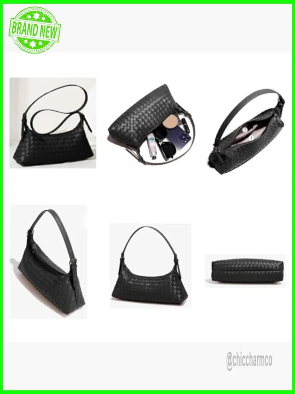 Small Woven Leather Hobo Bag, Adjustable Crossbody Strap, Spacious Interior